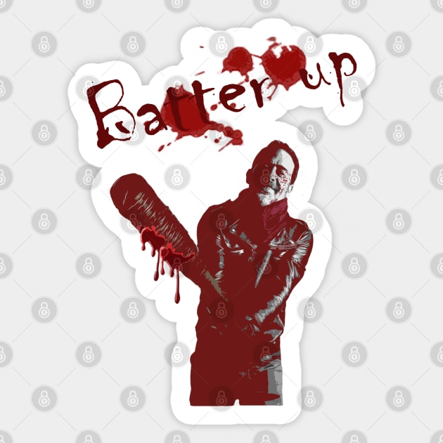 Batter up! The Walking Dead; bat; Lucille; Negan; blood; baseball bat; scary; horror; halloween; Sticker by Be my good time